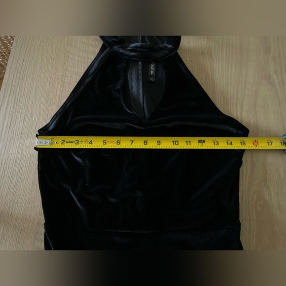 Crystal Doll| Black Velvet Jumpsuit in Flare, Wide Leg, Sleeveless, High Neck••• - Picture 12 of 12